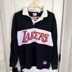 Men's Lakers Long Sleeve Collared Shirt, Sz S